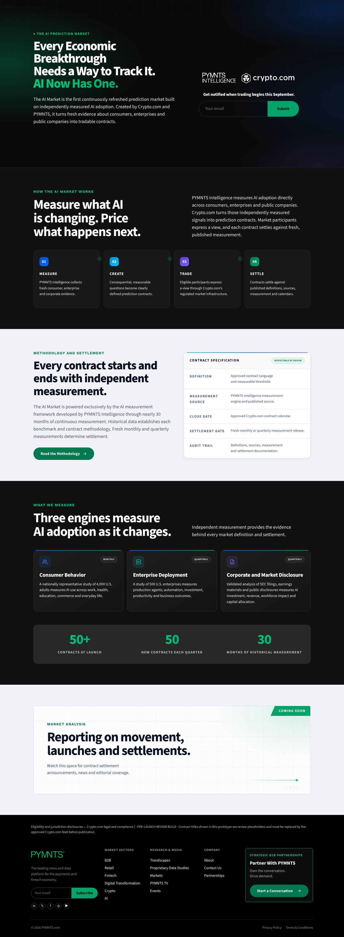 AI Prediction Market page co-branded with Crypto.com