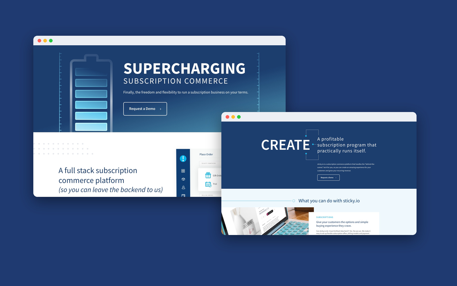 Two sticky.io website redesigns and a brand refresh